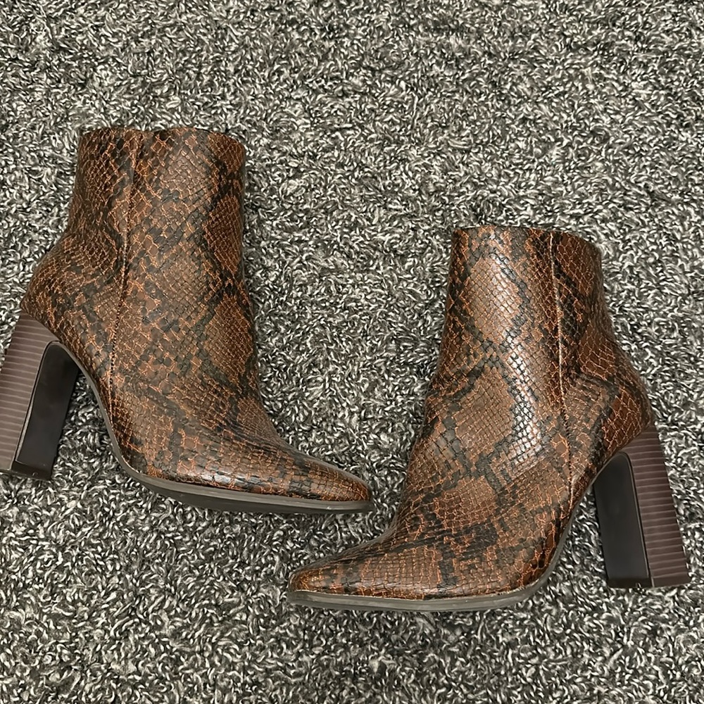 Snake skin booties